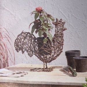 Sonoma Farmhouse Retreat Outdoor Chicken Planter 14x14 Inch